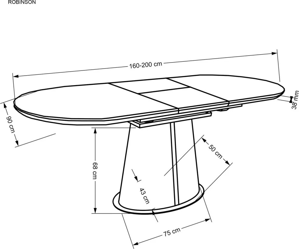 Robinson bővíthető étkezőasztal 160-200 cm bézs márvány/cappuccino