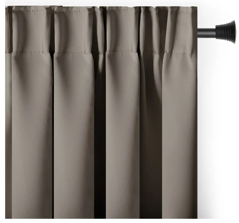 Szürkésbarna sötétítő termo függöny 140x245 cm Pleat – Restilo