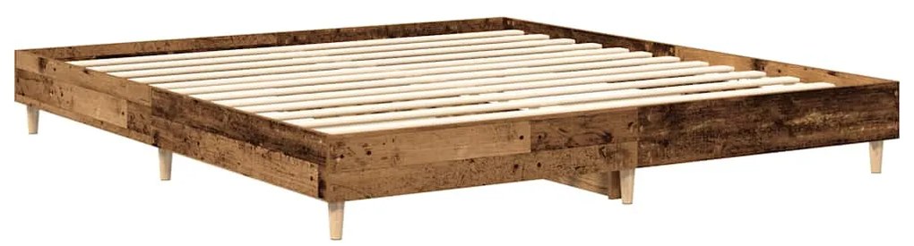 antik fa szerelt fa ágykeret matrac nélkül 200x200 cm