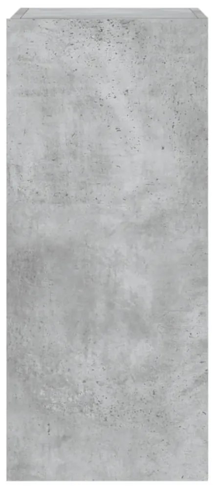 betonszürke falra szerelhető TV-szekrény LED-del 30,5x35x70 cm