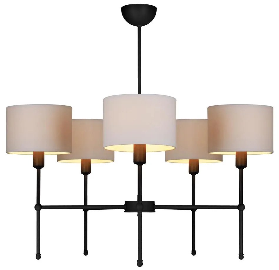 Rúdon függő csillár MADELA 5xE14/40W/230V fehér/fekete