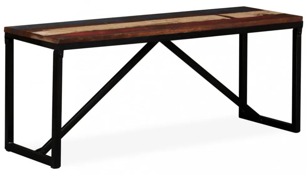 tömör újrahasznosított fa pad 110 x 35 x 45 cm