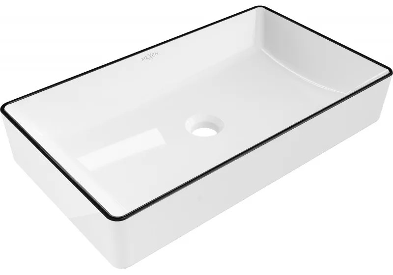 Mexen Nadia pultra szerelhető mosdó 62 x 35 cm, fehér/fekete - 21616007