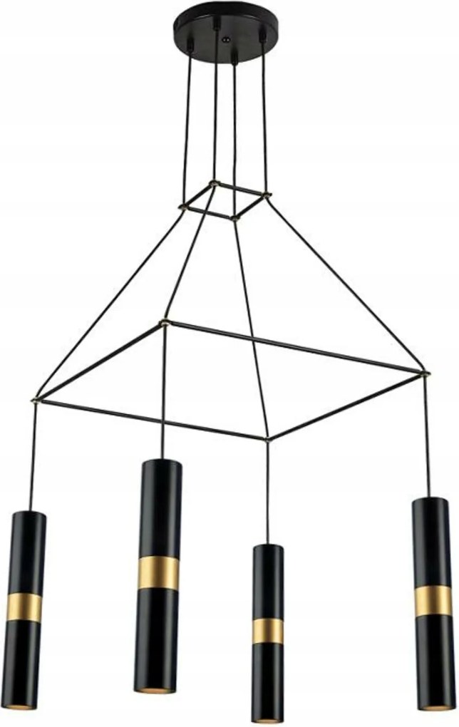 Aca Lighting függeszték 4xGU10 fekete fém 56x56xH150cm Da Vinci HM854P