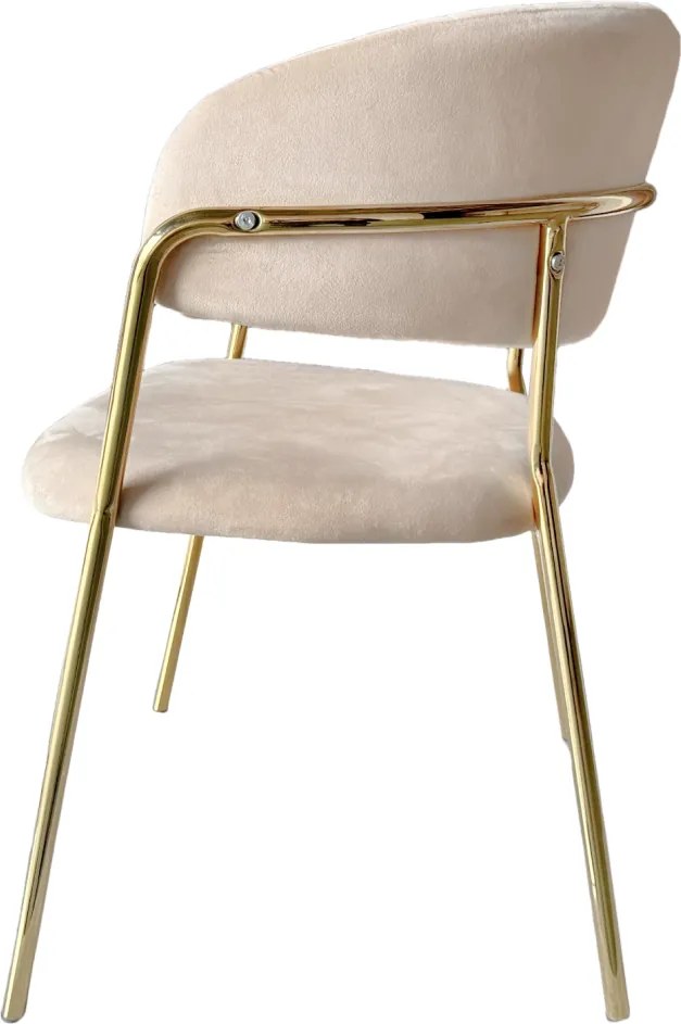 Design étkezőszék, bézs Velvet szövet/gold króm arany, DASMIN NEW TYP 1