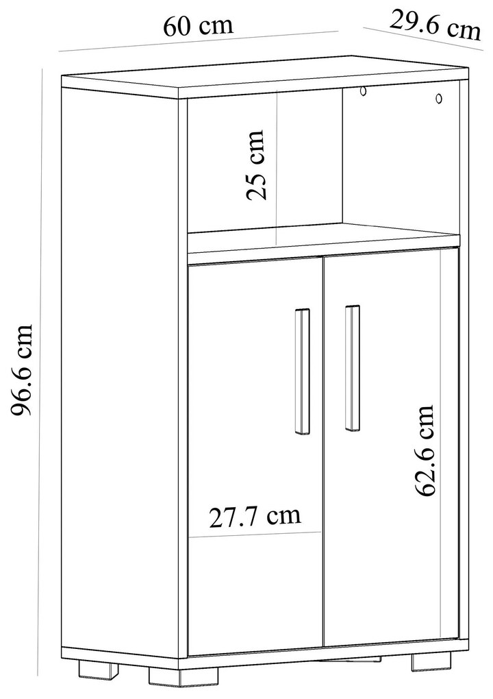 Szekrény Tokobi 2 (zafír tölgy + fehér) . 1094209