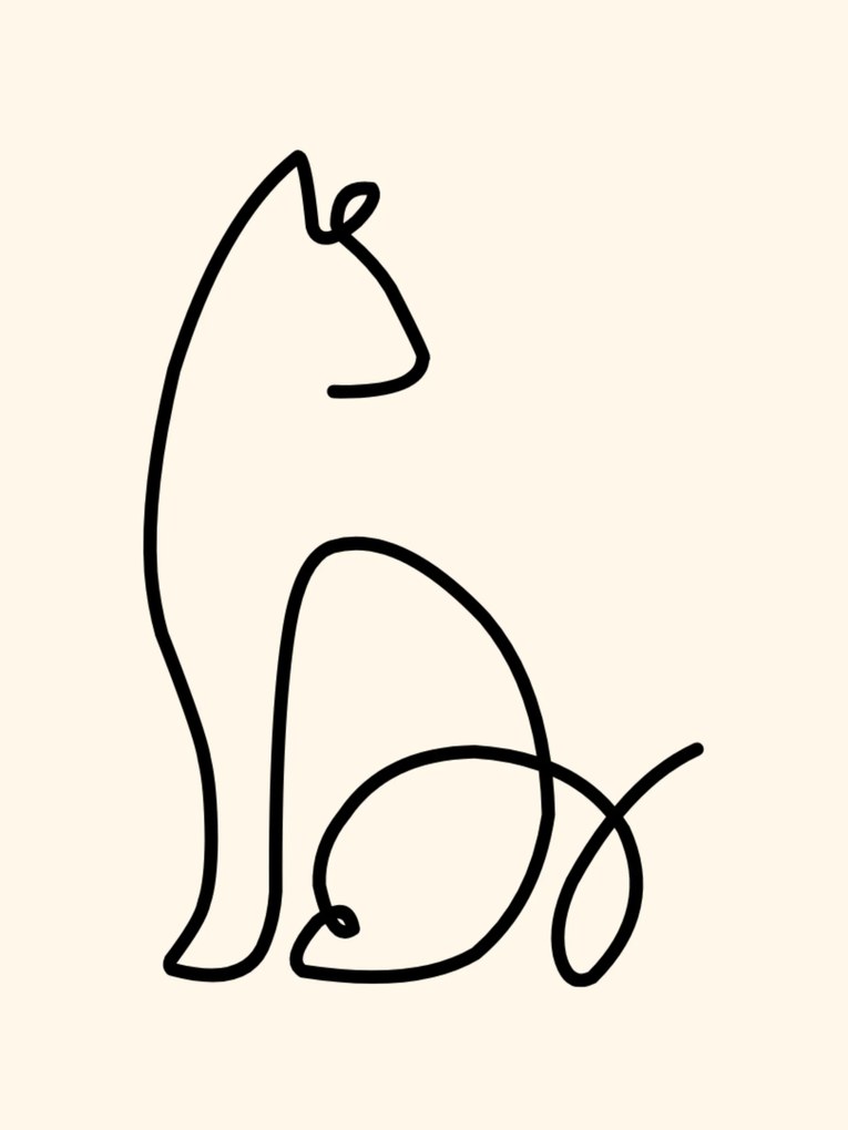 Fém poszter Fali dekoráció Cica art line