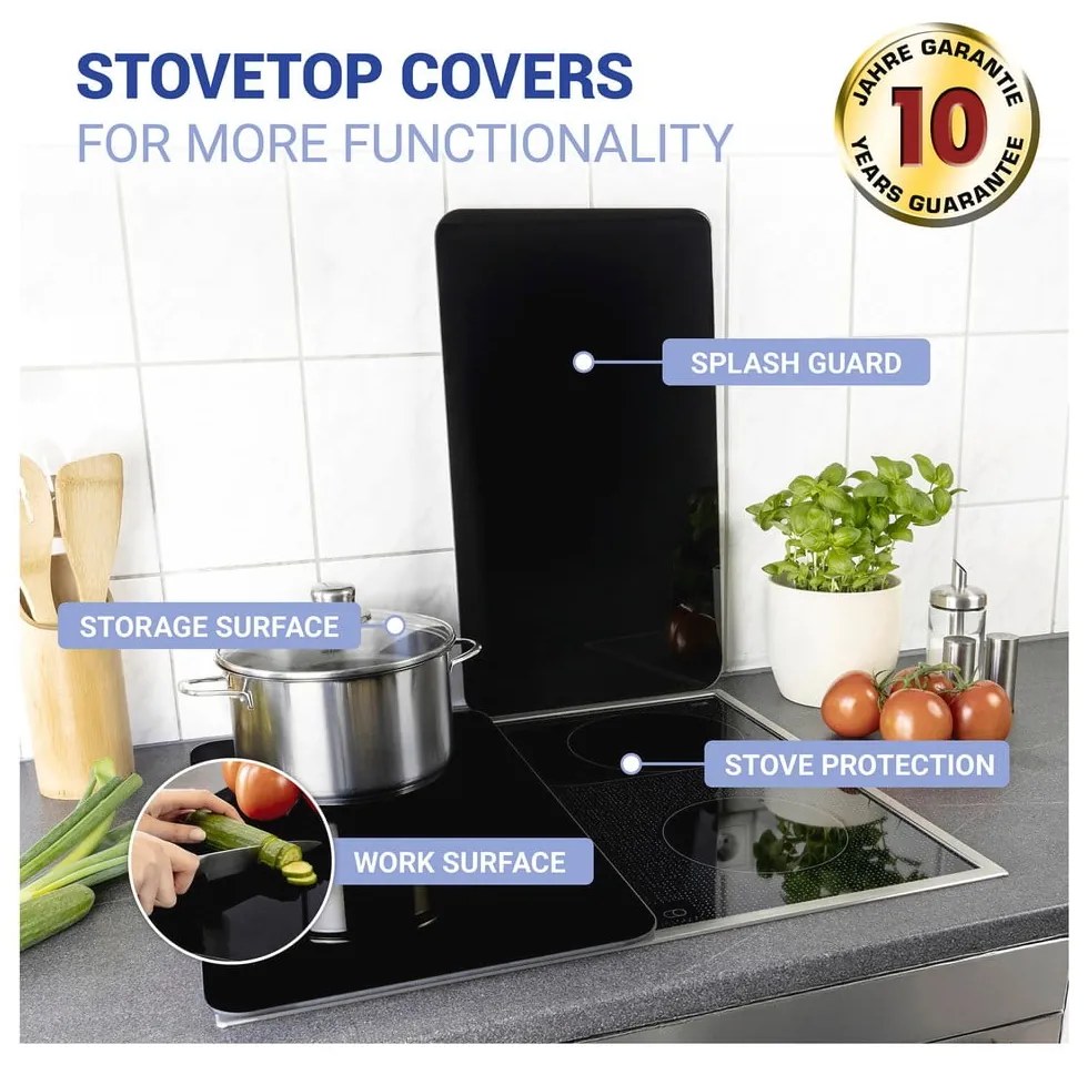 Edzett üveg tűzhely fedőlap szett 2 db-os 30x52 cm Universal – Wenko