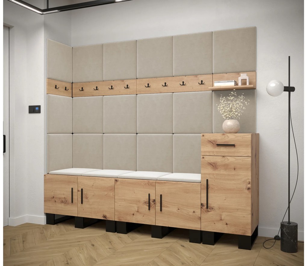 Előszobabútor Amanda 9 (artisan tölgy + bézs). 1085929