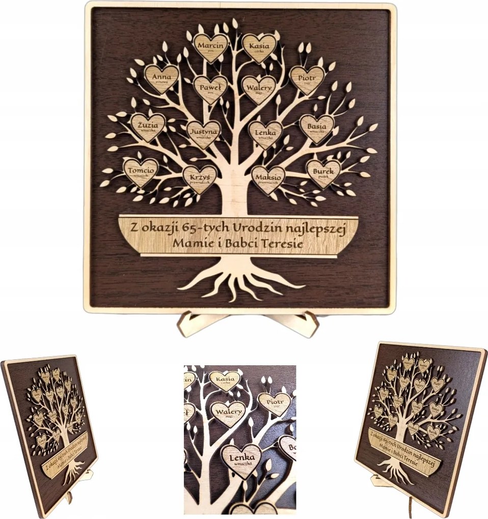 Fa keretben Ajándék nagyinak vagy más alkalomra gravírozás wenge fa