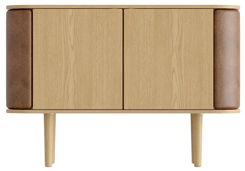 Natúr színű-világosbarna alacsony komód tölgyfa dekorral 109x75 cm Treasures – UMAGE