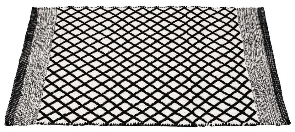 Fekete-fehér újrahasznosított műanyag fürdőszobai kilépő 50x80 cm Tara – Wenko