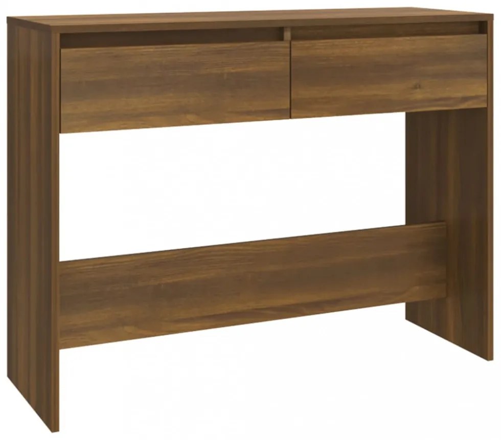 barna tölgyszínű szerelt fa dohányzóasztal 100x35x76,5 cm