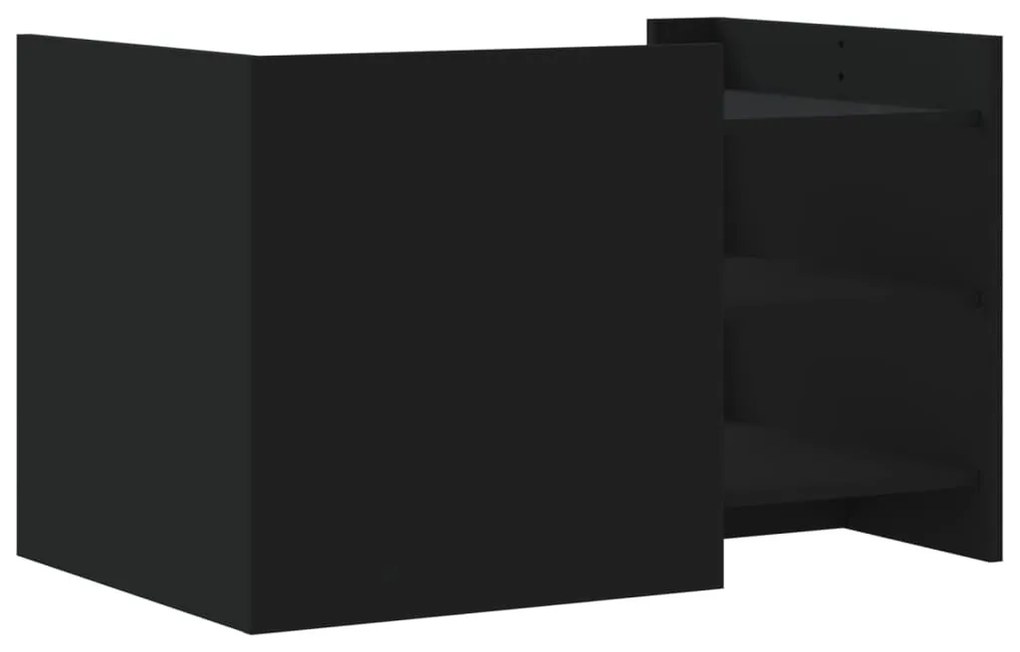 fekete szerelt fa dohányzóasztal 80 x 50 x 50 cm