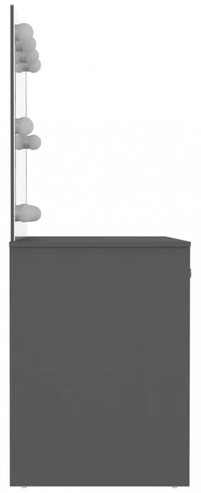 szürke LED-es MDF sminkasztal 110 x 55 x 145 cm