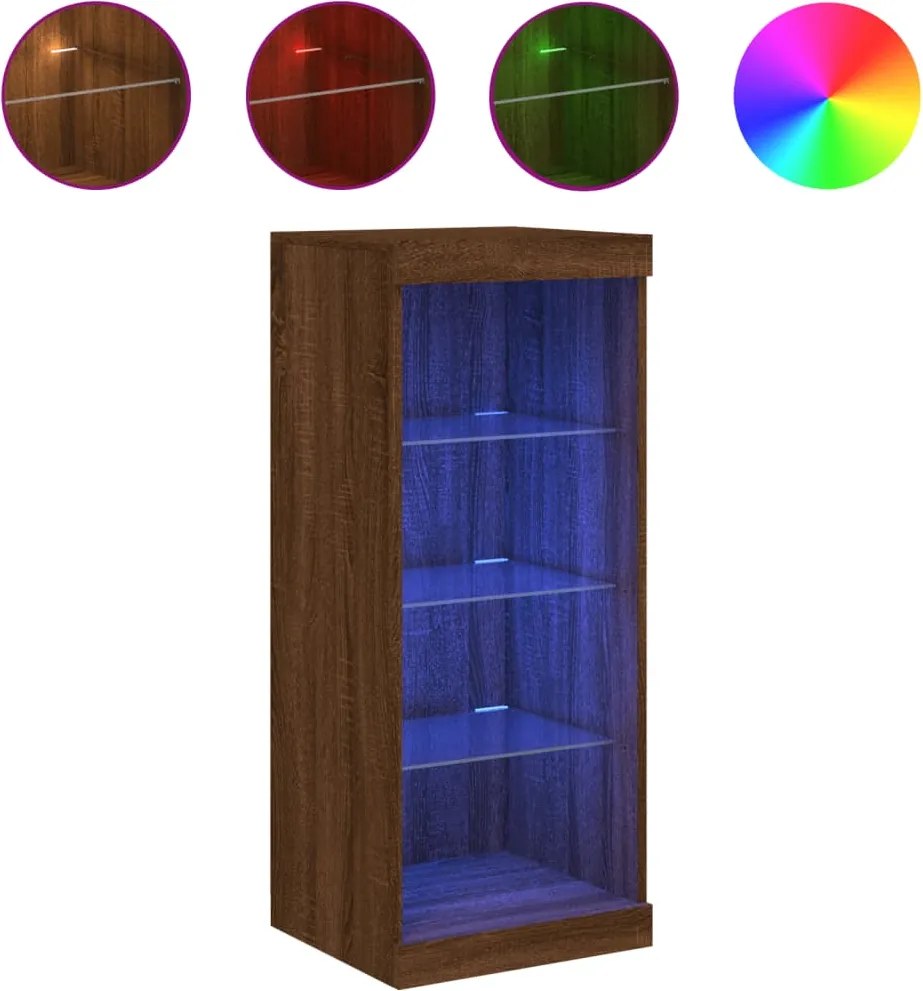 vidaXL barna tölgy színű tálalószekrény LED-ekkel 41 x 37 x 100 cm