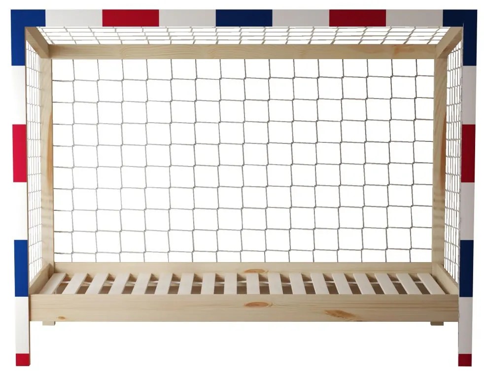 Gyerekágy  90 cm Facilmente (természetes + kék + piros) (ágyráccsal). 1116346