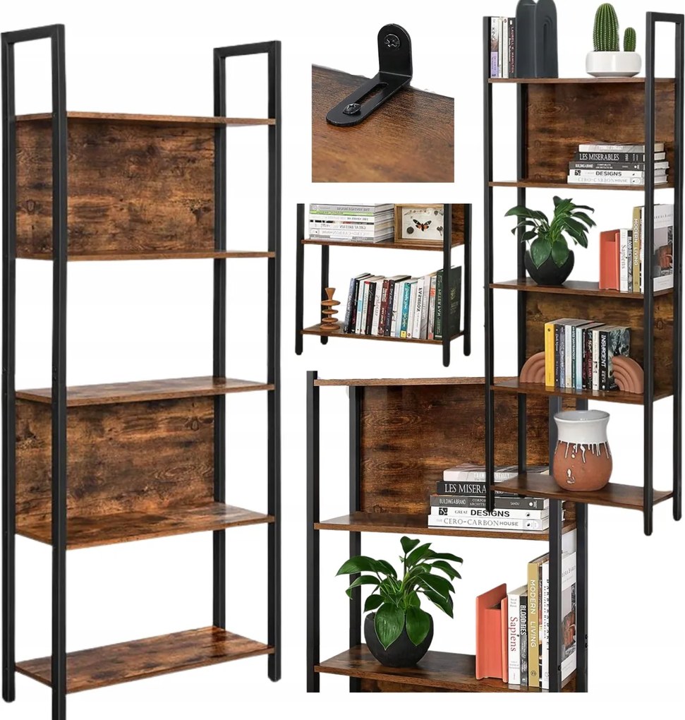 Könyvespolc Vasagle 62 x 165 x 24 cm barna árnyalatok