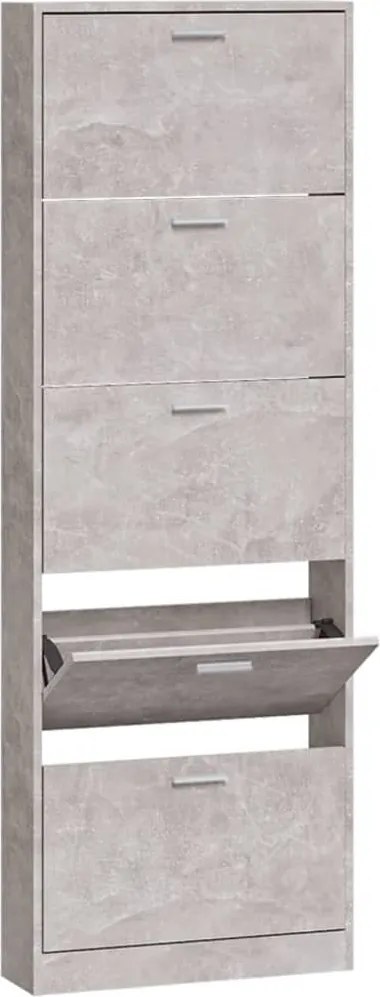 vidaXL betonszürke szerelt fa cipőszekrény 59 x 17 x 169 cm