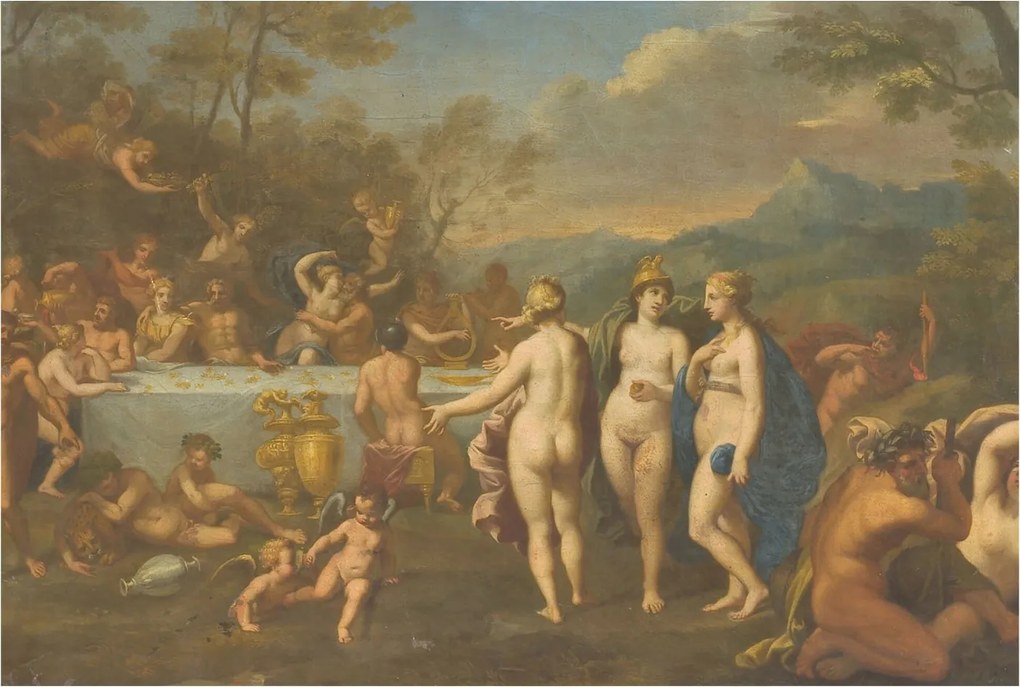 Divatos 3D Fali Ragasztó Tapéta Antik lakoma 104x70 Ragasztó