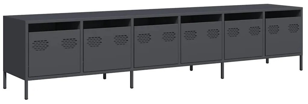 antracitszürke hidegen hengerelt acél TV-szekrény 202x39x43,5cm