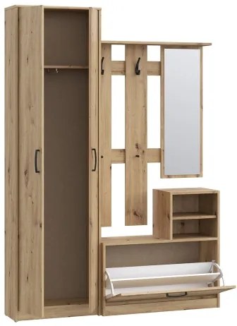 Előszobafal tükörrel KAVI, artisan tölgy