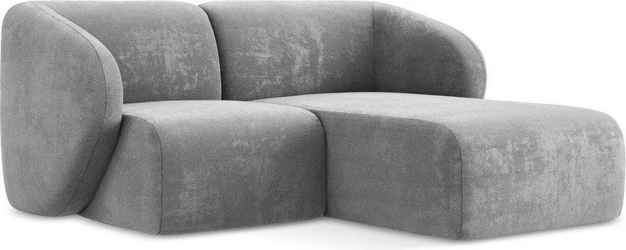 Szürke zsenília sarokkanapé (jobb oldali-heverő résszel) Lani – Makamii