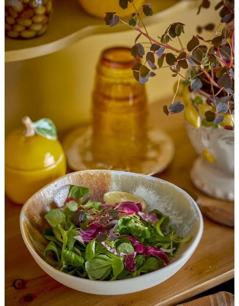 Krémszínű kőedény tálka szett 4 db-os 625 ml Lacey – Bloomingville