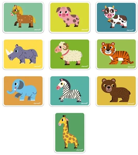 Janod - Interaktív mágneses készlet MAGNETIBOOK állatokkal