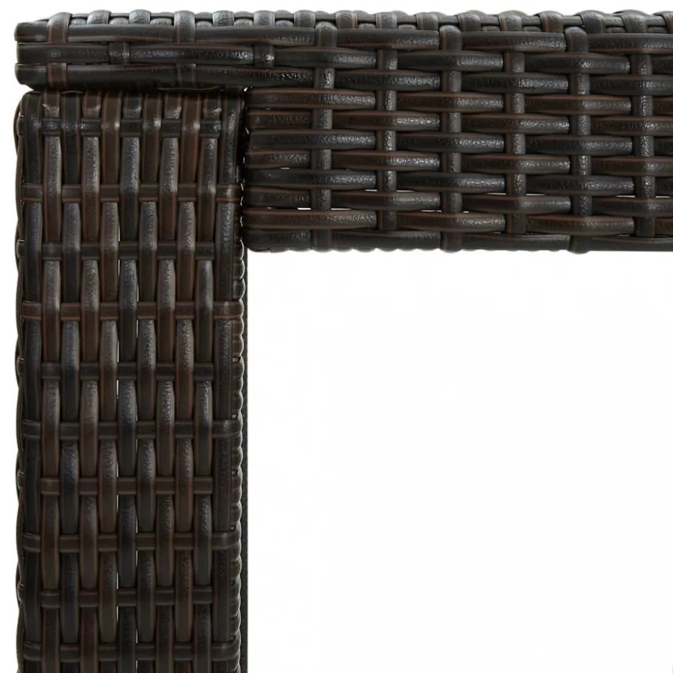 barna polyrattan kerti bárasztal 60,5 x 60,5 x 110,5 cm