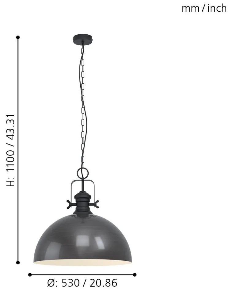 Eglo COMBWICH 43215 függeszték, 1x60W E27