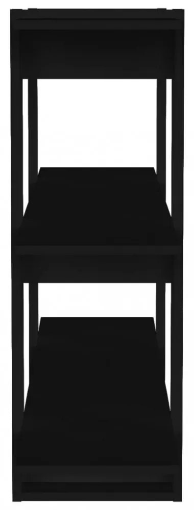 fekete könyvszekrény/térelválasztó 100 x 30 x 87 cm