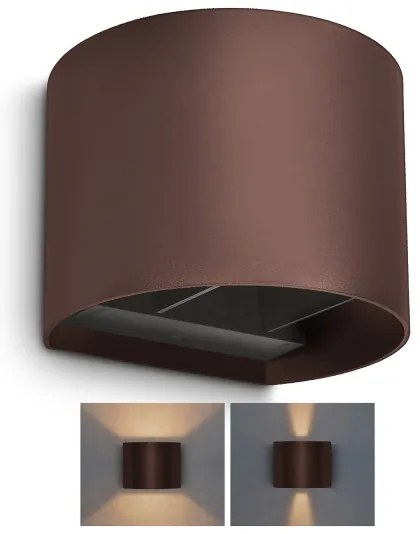 Brilagi - LED kültéri fali lámpatest RONDO LED/6W/230V barna IP54