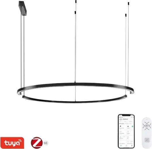 Immax NEO 07329L - LED dimmelhető, kábelre függeszthető csillár FINO 72W/230V 120 cm fekete Tuya+ távirányító