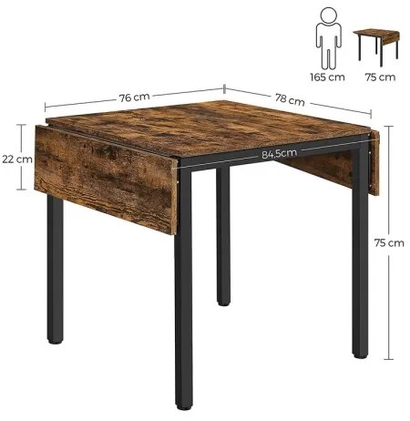 Kihúzható étkezőasztal ELDUR barna/fekete