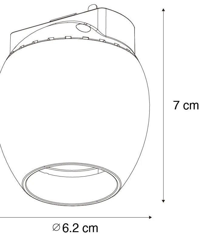 Modern fekete spotlámpa 1 fázisú sínrendszerhez 6W 3000K - Magnetic Zagaye