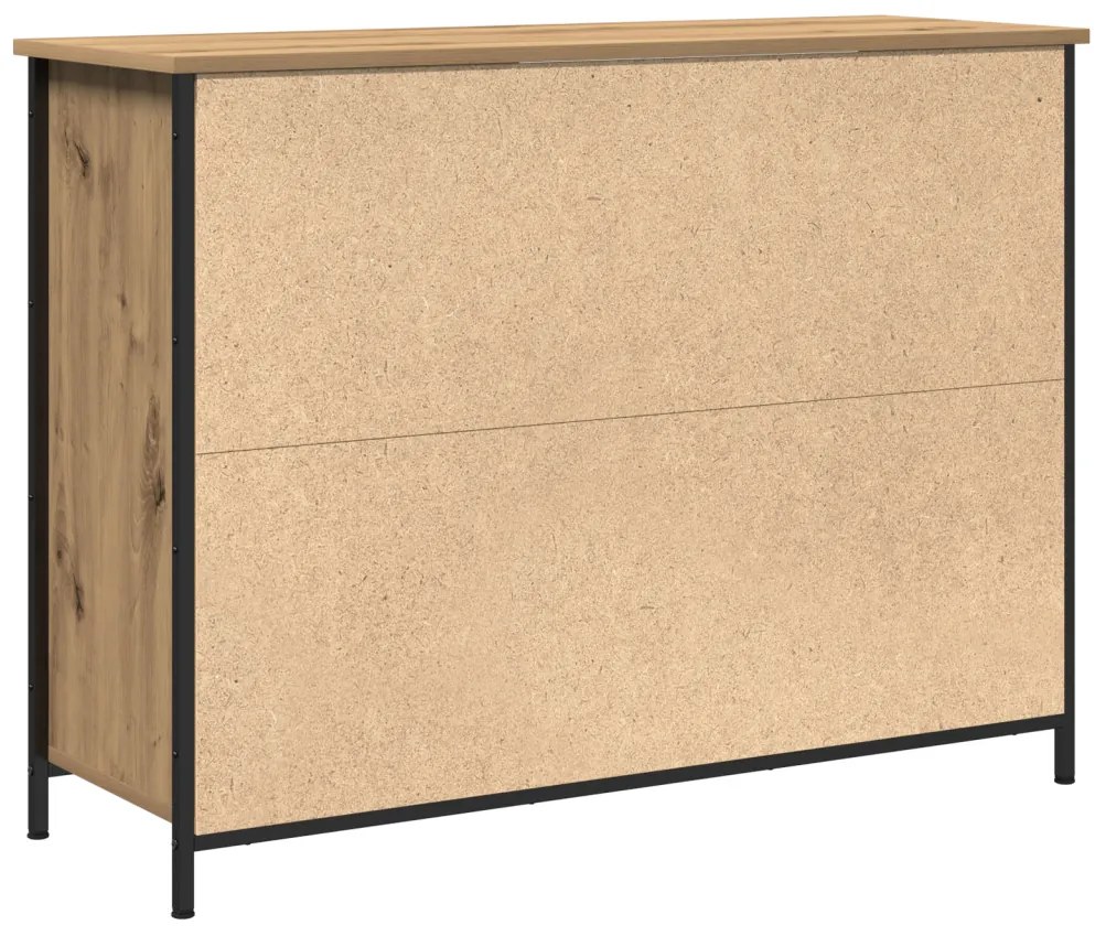 Oldalszekrény Kézműves Tölgy 100x35x75 cm Konstrukciós Fa
