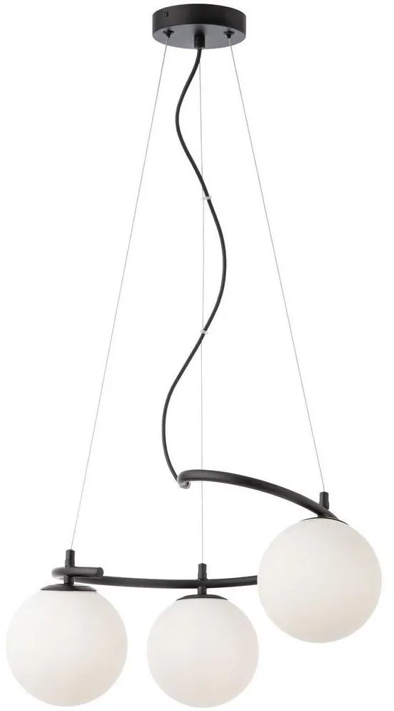 Redo 01-2716 - Csillár zsinóron VOLLEY 3xE14/28W/230V fekete