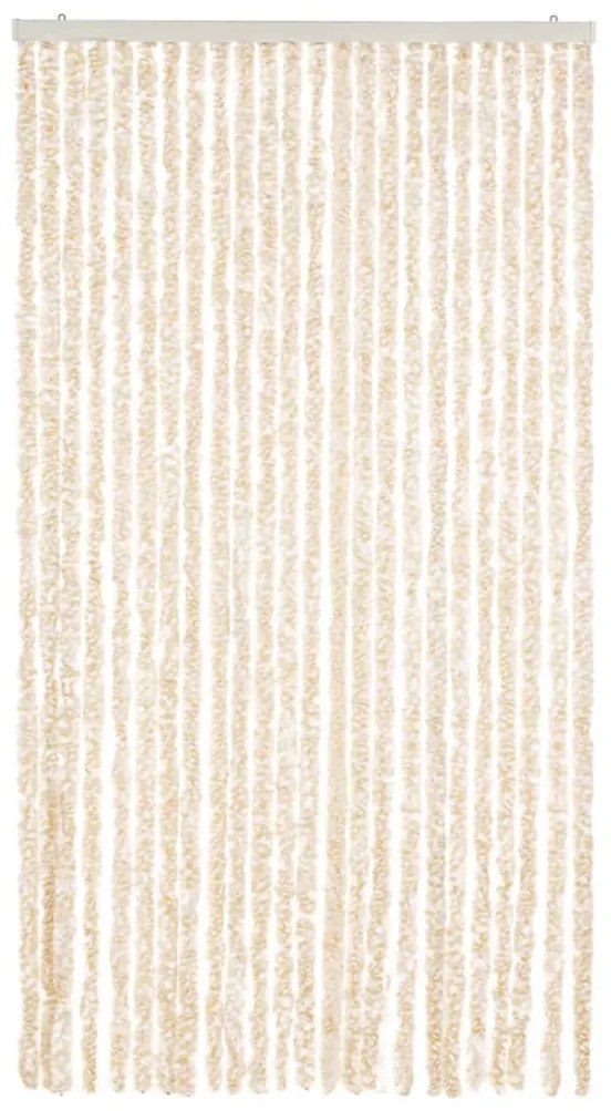 bézs és fehér zsenília rovarfüggöny 100 x 230 cm