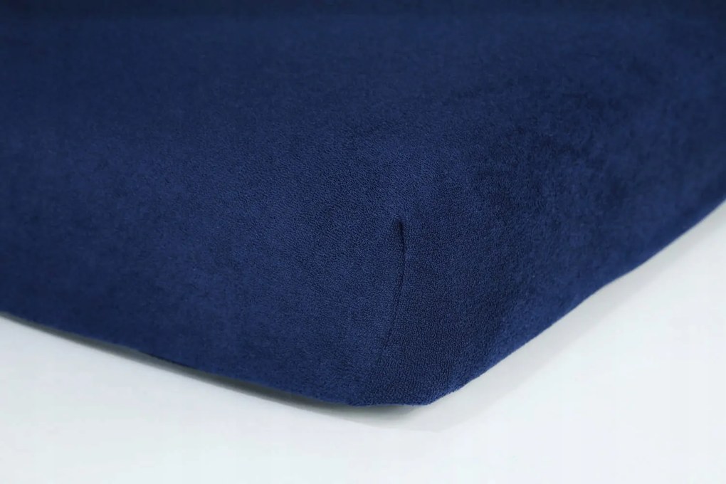 Frottír Lepedő Gumis 180x200 Sötétkék