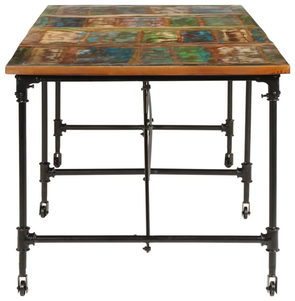 Tömör újrahasznosított fa étkezőasztal 220 x 90 x 77 cm