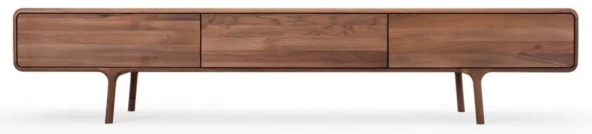 Barna diófa TV-állvány 220x45x45 cm Fawn – Gazzda