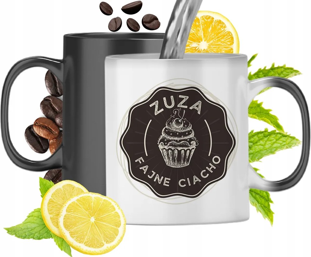 Mágikus bögre Zsuzsa számára matt fekete, fényképes nyomtatással 330ml