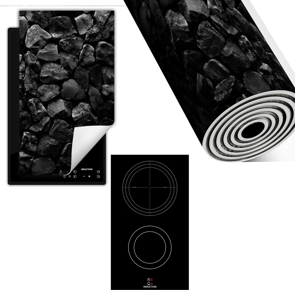 Indukciós Védőszőnyeg Konyhapult 30x52 fekete kő