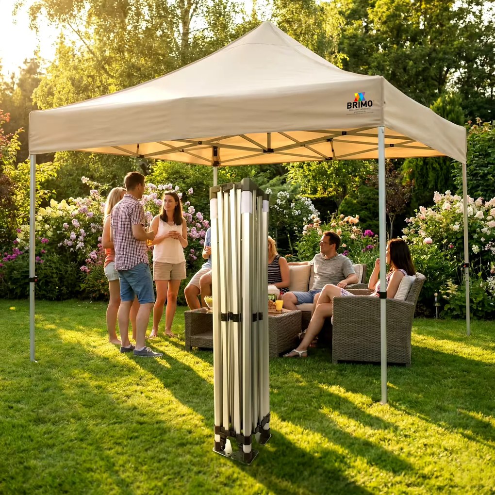 Összecsukható Kerti Pavilon 3x3 m | Prémium UV/PVC Védelem | Masszív BRIMO Vázszerkezet | Gyors Összeszerelés Szerszám Nélkül - falak nélkül - Kék