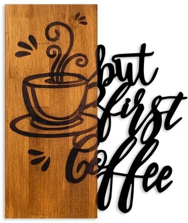 Fali dekoráció 50x58 cm kávéfa/fém