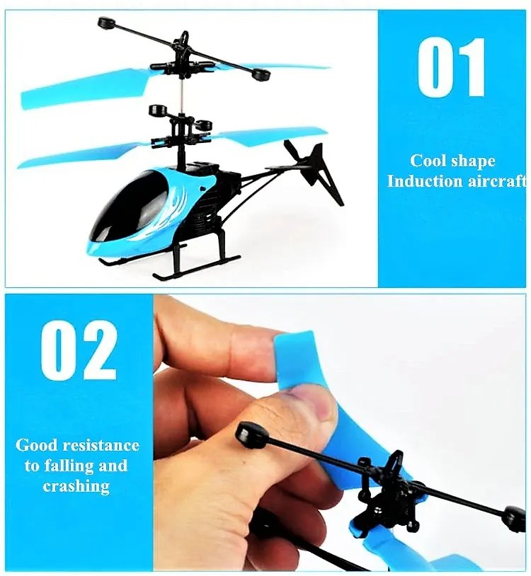 Indukciós helikopter távirányítóval – kézzel irányítható, lebegő játék (LH-1804R) Szenzoros Helicopter