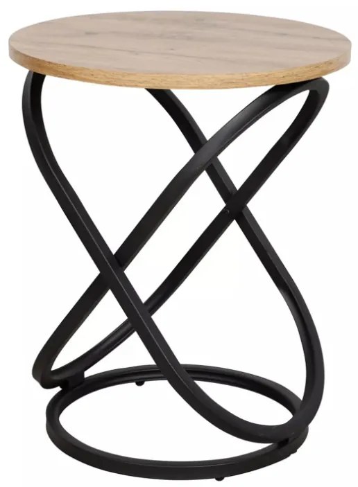 Eos E dohányzóasztal tölgy/fekete 45cm