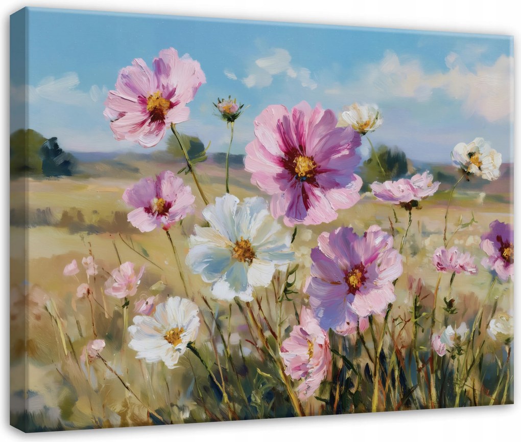 Vászonkép Mezei Virágok Rét Természet Tájkép Nappali Hálószoba Vászon 60x40