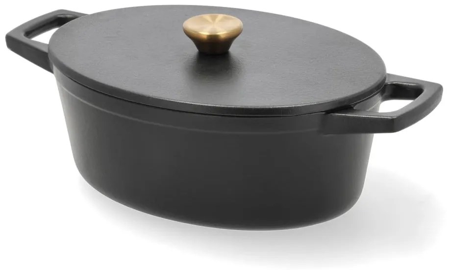 Indukciós tűzhelyhez alkalmas öntöttvas edény fedővel 3,8 l – Holm